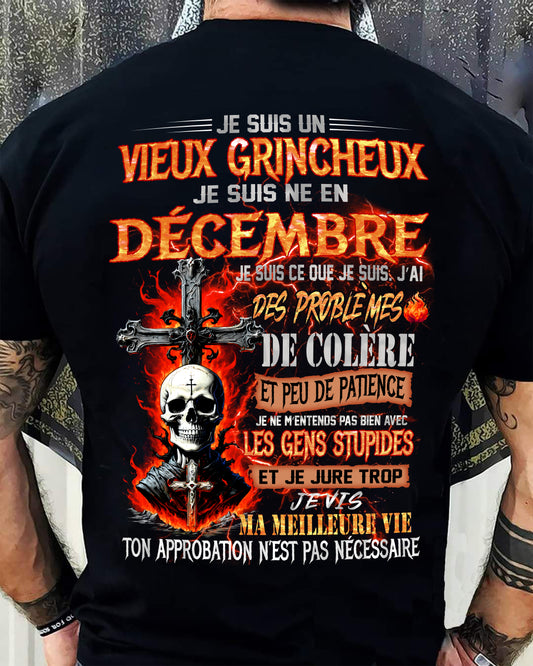 Je Suis Un Vieux Grincheux Né – T-Shirt Homme Fort Caractère - TRNN12 (SKU26T-01141-12)