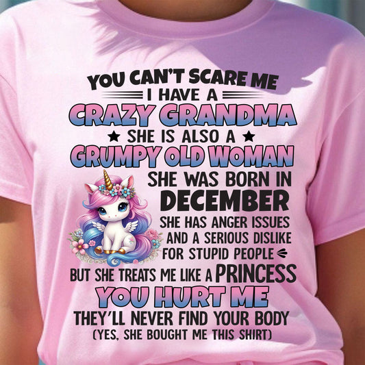 DECEMBER - YOU CAN'T SCARE ME - GIFT FROM GRANDMA FOR GRANDDAUGHTER - TRNN12 (SKU09-106-12)