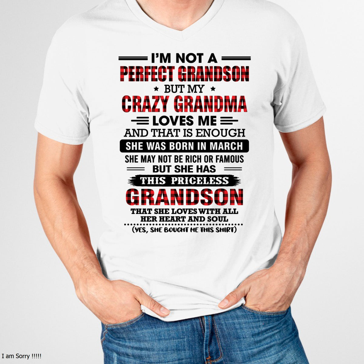MARCH - NOT PERFECT, JUST GRANDMA’S FAVORITE GRANDSON - FROM GRANDMA - TRNN03 (SKU2606-362-03