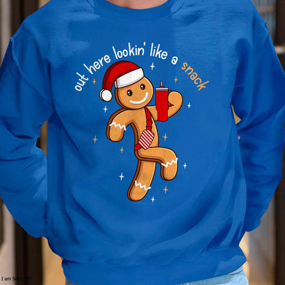 Out Here Looking Like A Snack Funny BouJee Xmas Gingerbread T-Shirt - Christmas Unisex T-Shirt/Hoodie/Sweatshirt - TRNN00