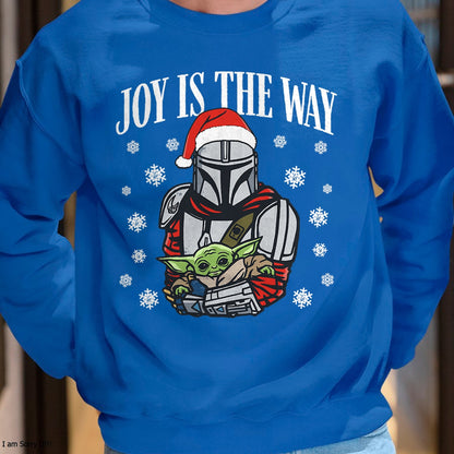 Christmas Shirts for Family, Funny christmas shirts, Christmas Unisex T-Shirt/Hoodie/Sweatshirt HLT00 - Star Wars The Mandalorian Christmas Joy Is The Way T-Shirt