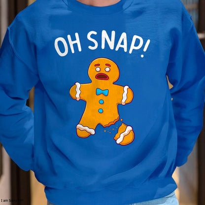 Gingerbread Man Oh Snap Christmas Funny Cookie Baking Gift Short Sleeve T-Shirt - Christmas Unisex T-Shirt/Hoodie/Sweatshirt - TRNN00 (Copy)
