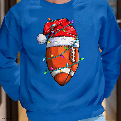 Christmas Shirts for Family, Funny christmas shirts, Christmas Unisex T-Shirt/Hoodie/Sweatshirt HLT00 - Santa Sports Design For Men Boys Christmas Football Player T-Shirt
