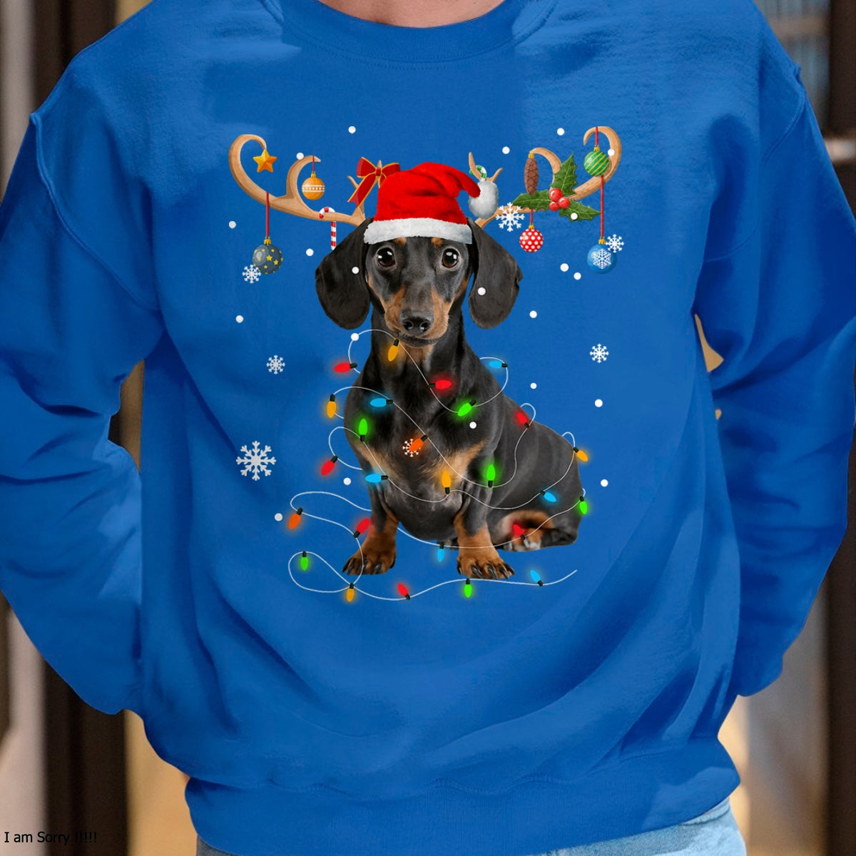 Christmas Shirts for Family, Funny christmas shirts, Christmas Unisex T-Shirt/Hoodie/Sweatshirt HLT00 - Funny Dachshund Christmas Reindeer Christmas Lights Pajama T-Shirt