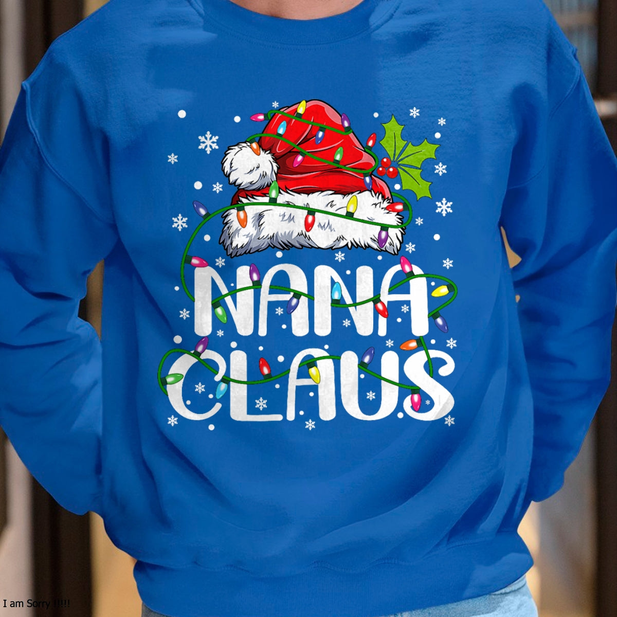 Christmas Shirts for Family, Funny christmas shirts, Christmas Unisex T-Shirt/Hoodie/Sweatshirt HLT00 - Nana Claus Christmas Lights Pajama Family Matching T-Shirt