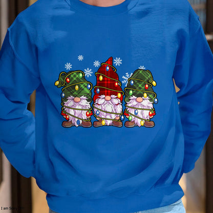Christmas Shirts for Family, Funny christmas shirts, Christmas Unisex T-Shirt/Hoodie/Sweatshirt HLT00 - Three Gnomes Men Women Buffalo Plaid Red Christmas T-Shirt