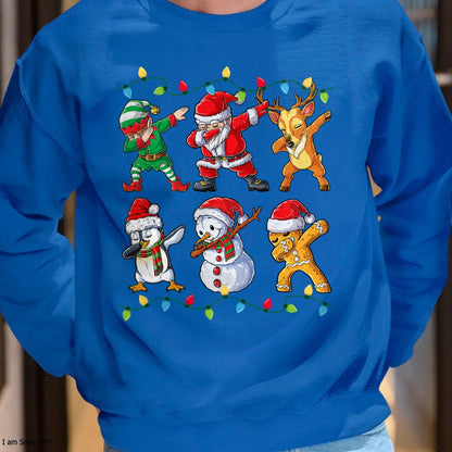 Dabbing Santa Elf Friends Christmas Boys Girls Men Xmas Dab T-Shirt - Christmas Unisex T-Shirt/Hoodie/Sweatshirt - TRNN00