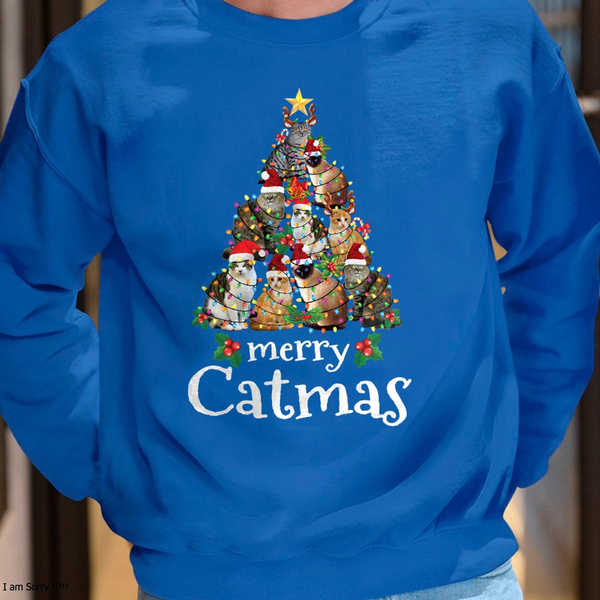Merry Catmas Funny Cat Mom Cat Dad Christmas Cat T-Shirt - Christmas Unisex T-Shirt/Hoodie/Sweatshirt - TRNN00 (SKU2605-345)