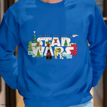 Christmas Shirts for Family, Funny christmas shirts, Christmas Unisex T-Shirt/Hoodie/Sweatshirt HLT00 - Star Wars Christmas Logo Holiday Celebration T-Shirt