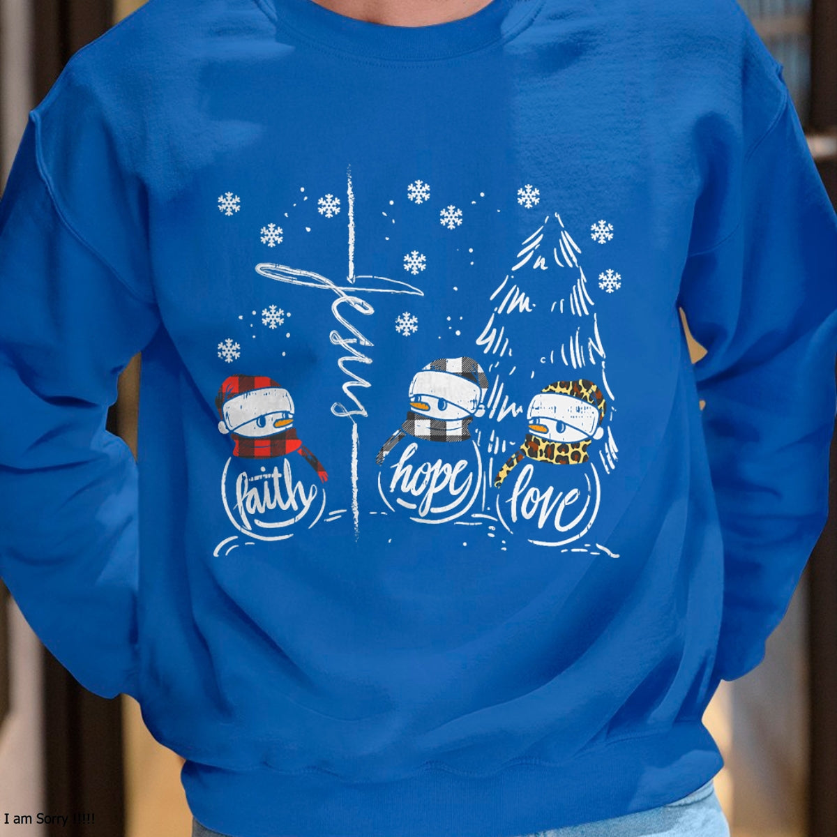 Christmas Shirts for Family, Funny christmas shirts, Christmas Unisex T-Shirt/Hoodie/Sweatshirt HLT00 -Faith Hope Love Jesus Snowman Plaid Leopard Christmas Gift T-Shirt