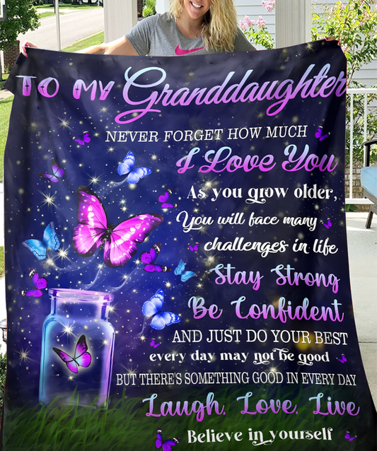 BLANKET FOR GRANDDAUGHTER – COMFORT & WARMTH GIFT 2 Sherpa Fleece Blanket NTTD00 (SKUB08-60)