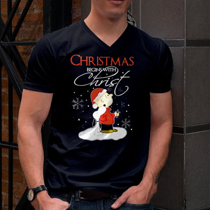 Christmas Shirts for Family, Funny christmas shirts, Christmas Unisex T-Shirt/Hoodie/Sweatshirt HLT00 - Christmas - Christmas Begins With Christ Xmas Gift Holiday costume T-Shirt
