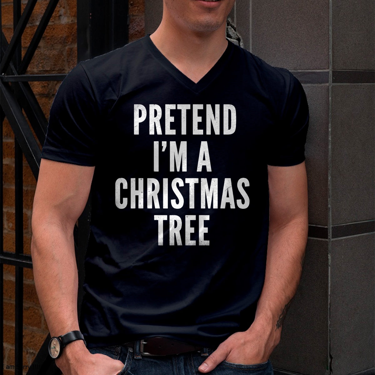 Funny Pretend Im A Christmas Tree Adult Christmas Costume T-Shirt - Christmas Unisex T-Shirt/Hoodie/Sweatshirt - TRNN00