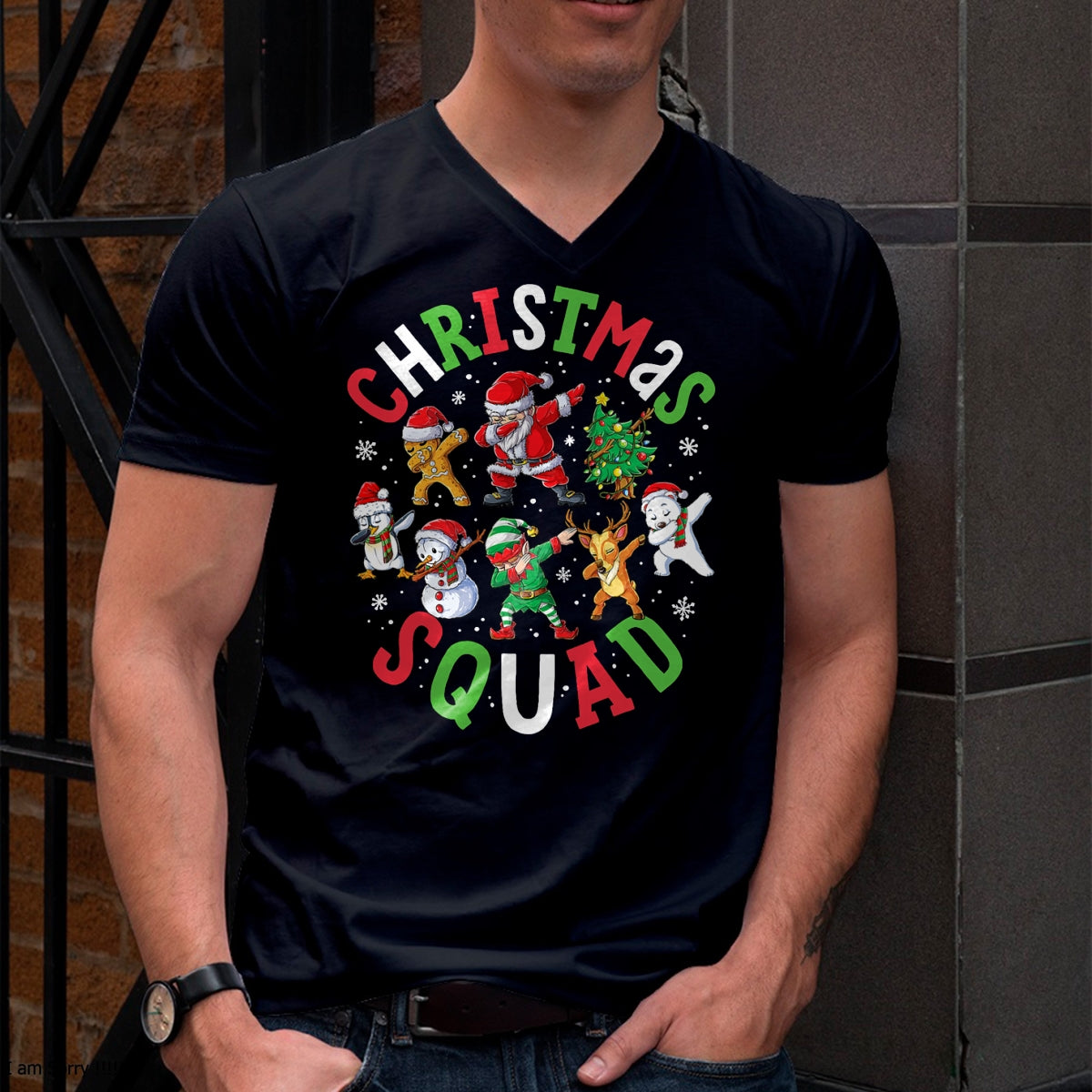 Christmas Shirts for Family, Funny christmas shirts, Christmas Unisex T-Shirt/Hoodie/Sweatshirt HLT00 - Christmas Squad Santa Dabbing Elf Family Matching Pajamas T-Shirt
