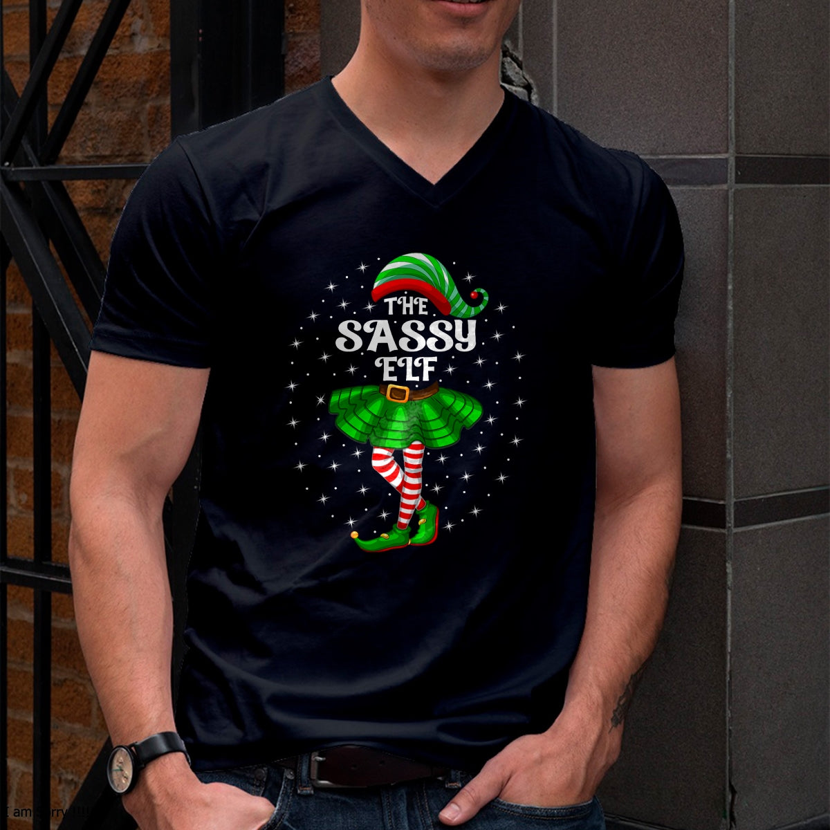 Xmas Family Matching Women Girls Mom The Sassy Elf Christmas T-Shirt - Christmas Unisex T-Shirt/Hoodie/Sweatshirt - TRNN00