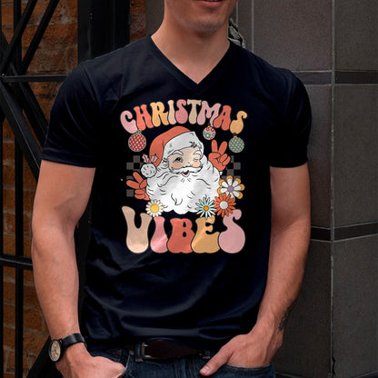 Christmas Shirts for Family, Funny christmas shirts, Christmas Unisex T-Shirt/Hoodie/Sweatshirt HLT00 - Vintage Groovy Santa Claus Christmas Vibes Womens Kids Girls T-Shirt
