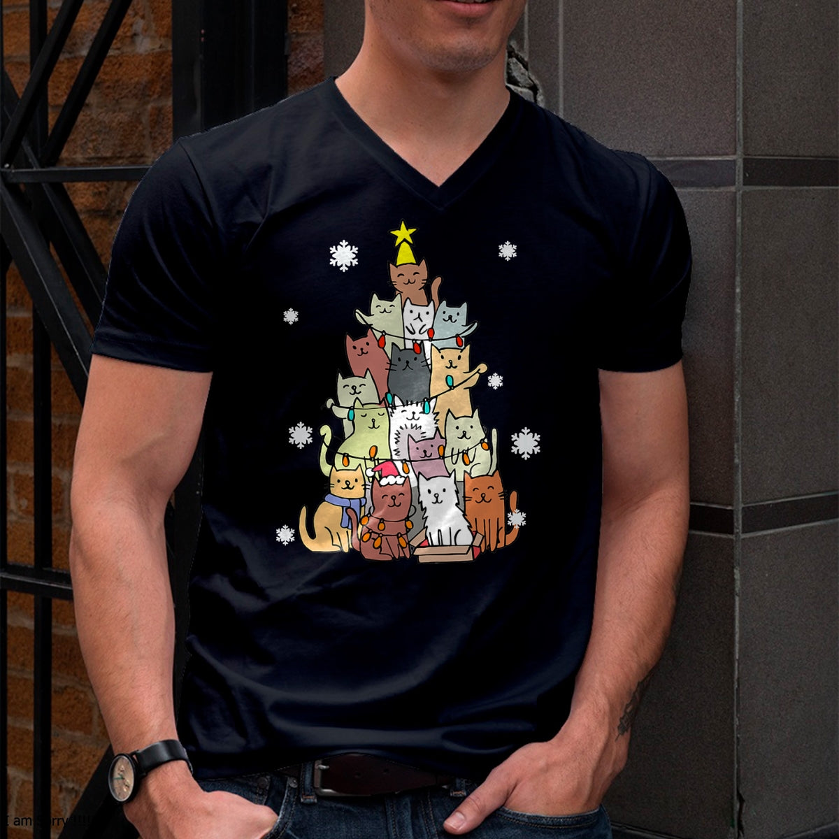 Christmas Shirts for Family, Funny christmas shirts, Christmas Unisex T-Shirt/Hoodie/Sweatshirt HLT00 - Ugly Christmas Sweater Cat Tree - Funny Xmas Cat Gift T-Shirt