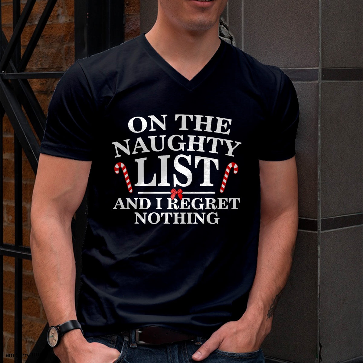 On The Naughty List And I Regret Nothing Funny Xmas Shirt T-Shirt - Christmas Unisex T-Shirt/Hoodie/Sweatshirt - TRNN00