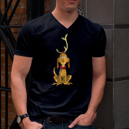 Christmas Shirts for Family, Funny christmas shirts, Christmas Unisex T-Shirt/Hoodie/Sweatshirt HLT00 - Dr. Seuss mens Classic Dr Seuss Reindeer Max T shirt, Black, Small US