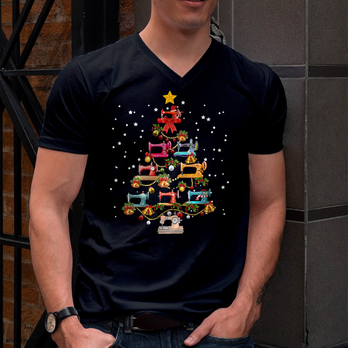 Christmas Shirts for Family, Funny christmas shirts, Christmas Unisex T-Shirt/Hoodie/Sweatshirt HLT00 - Funny Sewing Machine Christmas Tree Christmas Ornament Women T-Shirt