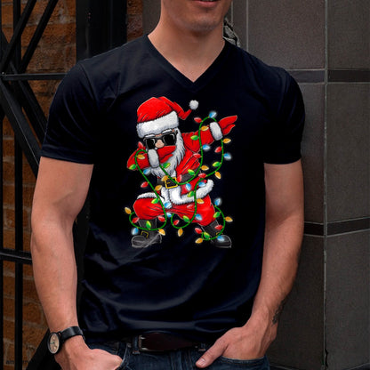 Dabbing Santa Xmas Lights Girls Boys Kids Christmas Gifts T-Shirt - Christmas Unisex T-Shirt/Hoodie/Sweatshirt - TRNN00