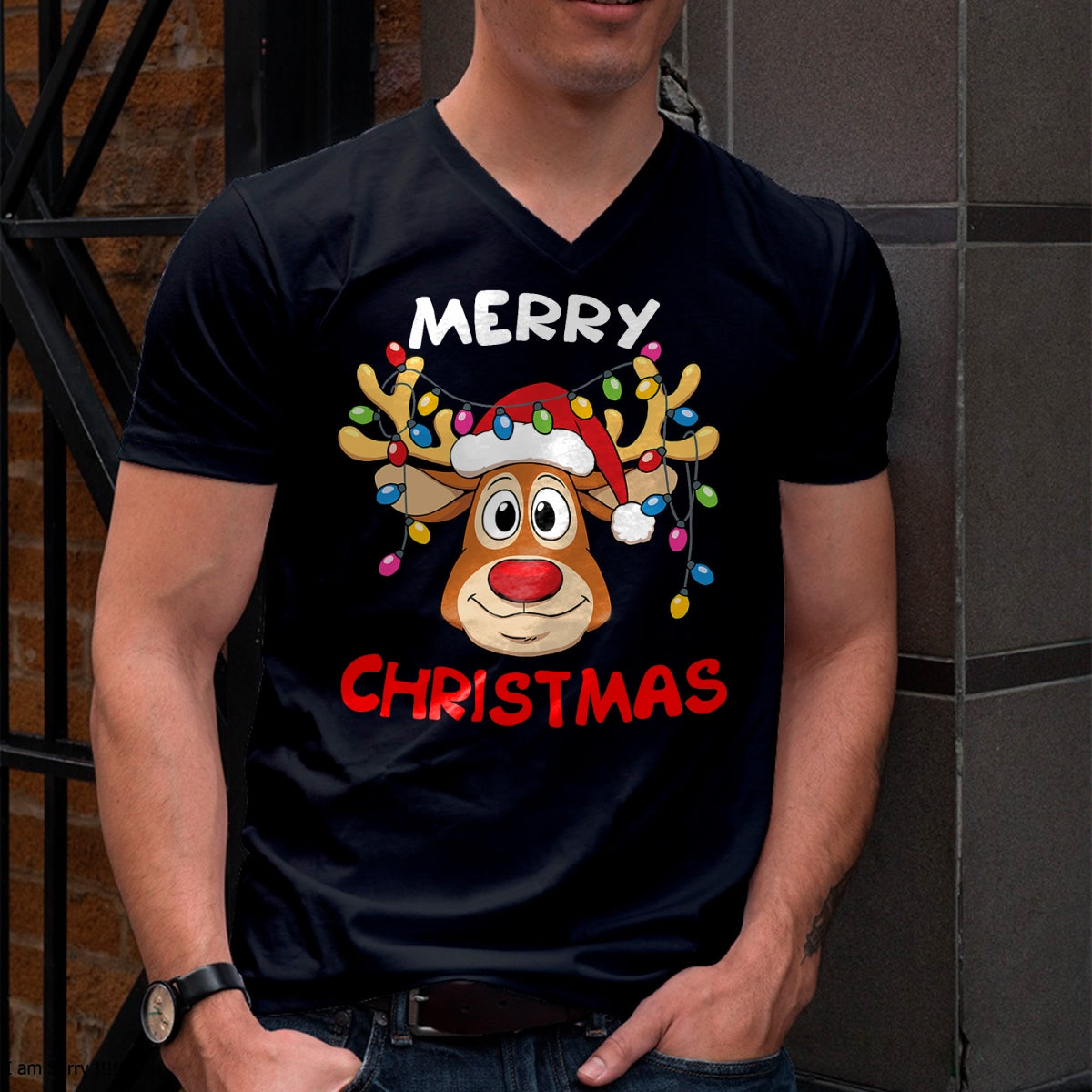 Christmas Shirts for Family, Funny christmas shirts, Christmas Unisex T-Shirt/Hoodie/Sweatshirt HLT00 - Merry Christmas Reindeer Xmas Family Men Women T-Shirt