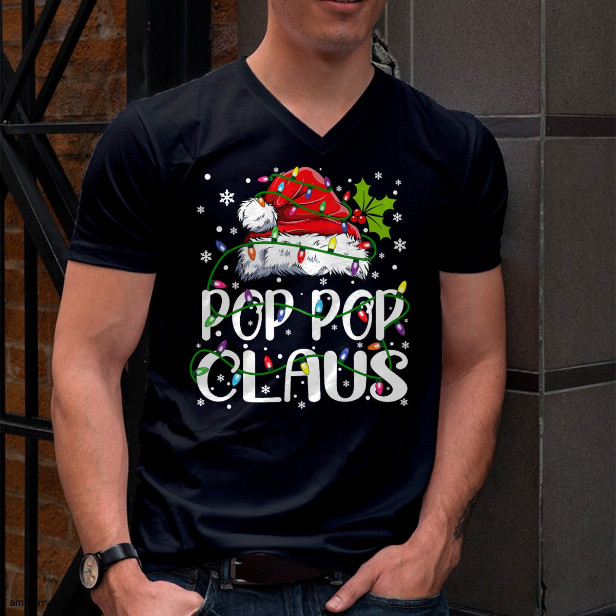 Christmas Shirts for Family, Funny christmas shirts, Christmas Unisex T-Shirt/Hoodie/Sweatshirt HLT00 - Pop Pop Claus Shirt Christmas Lights Pajama Family Matching T-Shirt