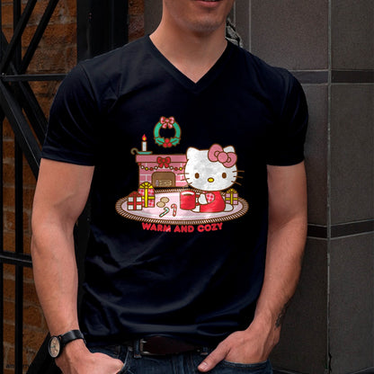 Christmas Shirts for Family, Funny christmas shirts, Christmas Unisex T-Shirt/Hoodie/Sweatshirt HLT00 - Hello Kitty Warm And Cozy Christmas T-Shirt