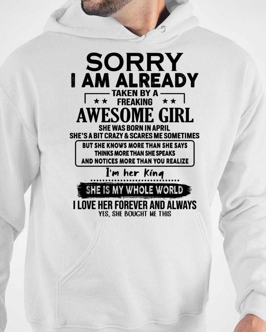 April - Awesome Girl born in April - Special gift for your boyfriend - From Wife TRNN04 (SKU.AT16)