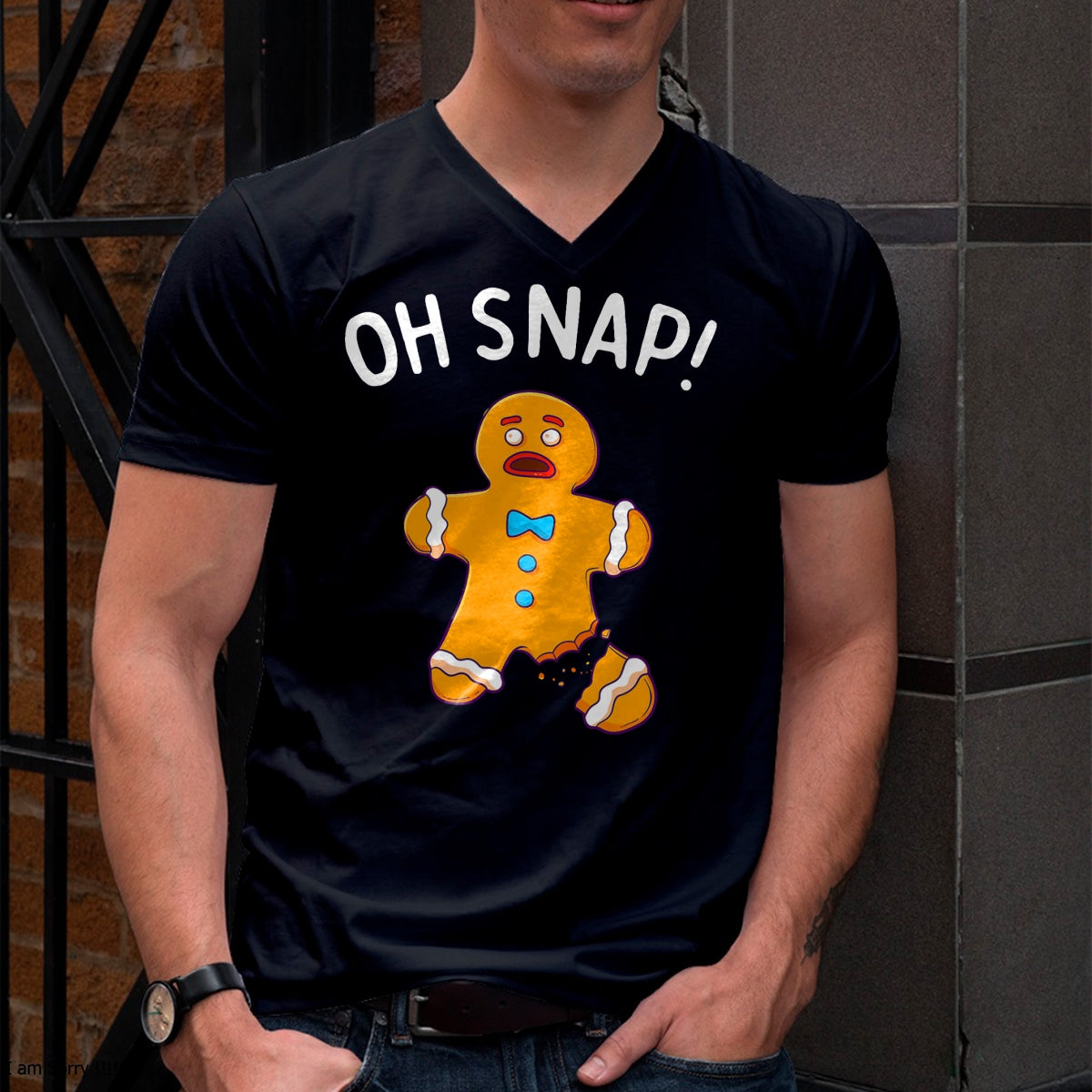 Gingerbread Man Oh Snap Christmas Funny Cookie Baking Gift Short Sleeve T-Shirt - Christmas Unisex T-Shirt/Hoodie/Sweatshirt - TRNN00 (Copy)