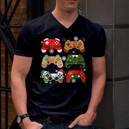 Christmas Shirts for Family, Funny christmas shirts, Christmas Unisex T-Shirt/Hoodie/Sweatshirt HLT00 - Boys Christmas Shirt Santa Elf Gaming Controllers Gamer Xmas T-Shirt