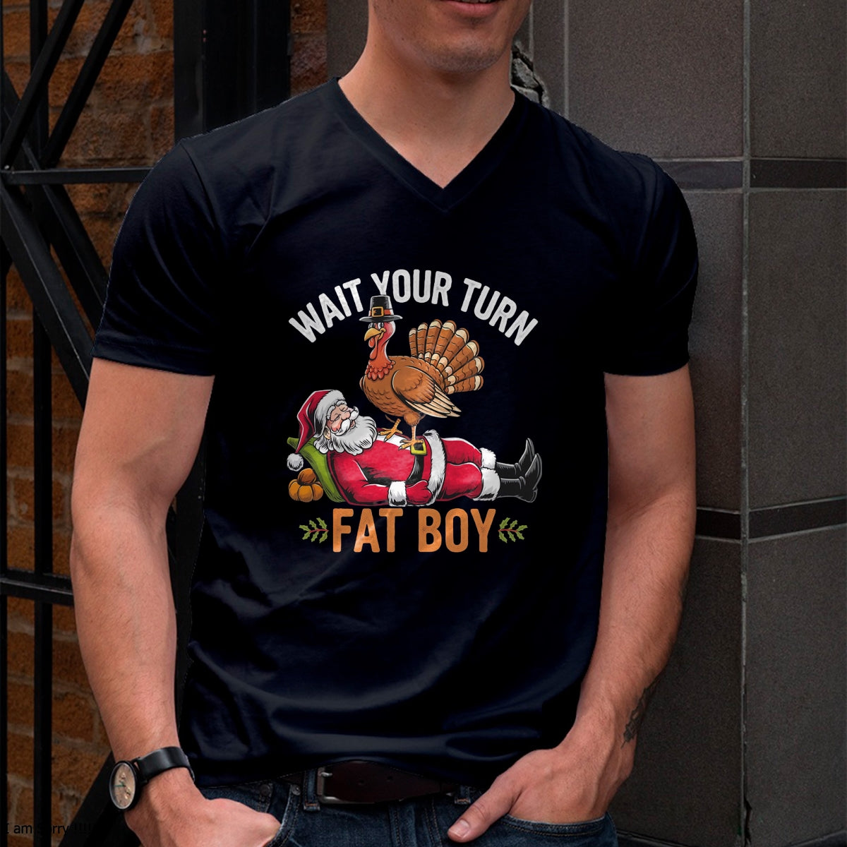 Funny Thanksgiving Christmas Turkey vs Santa for Men Women T-Shirt - Christmas Unisex T-Shirt/Hoodie/Sweatshirt - TRNN00