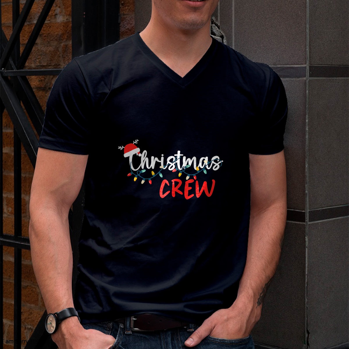 Christmas Crew Xmas Lights Family Matching Pajamas Holiday T-Shirt - Christmas Unisex T-Shirt/Hoodie/Sweatshirt - TRNN00