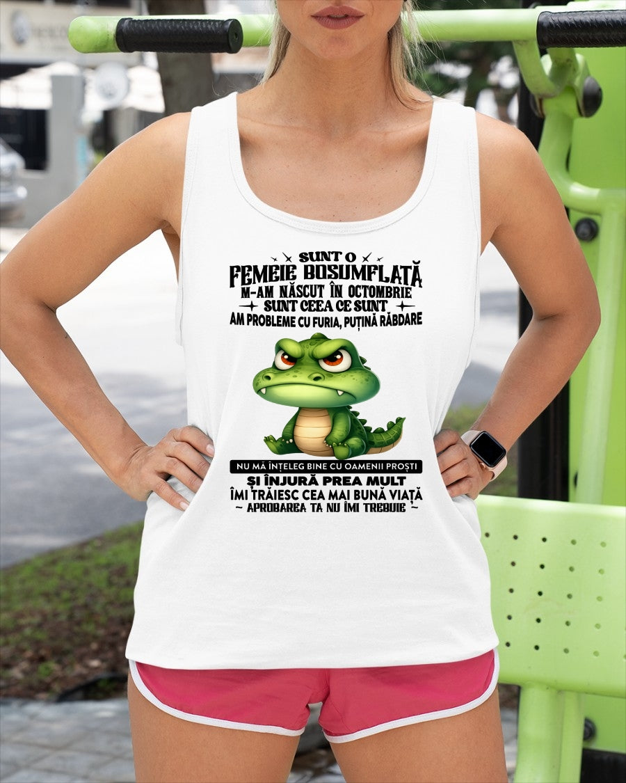 OCTOMBRIE - SUNT O FEMEIE BOSUMFLATĂ - Tricou de ziua de naștere pentru femeie - RO/TRNN10 (SKU2605-376-10)