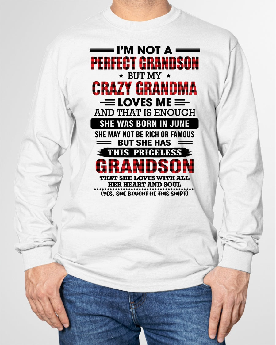 JUNE - NOT PERFECT, JUST GRANDMA’S FAVORITE GRANDSON - FROM GRANDMA - TRNN06 (SKU2606-362-06)