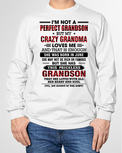 JUNE - NOT PERFECT, JUST GRANDMA’S FAVORITE GRANDSON - FROM GRANDMA - TRNN06 (SKU2606-362-06)