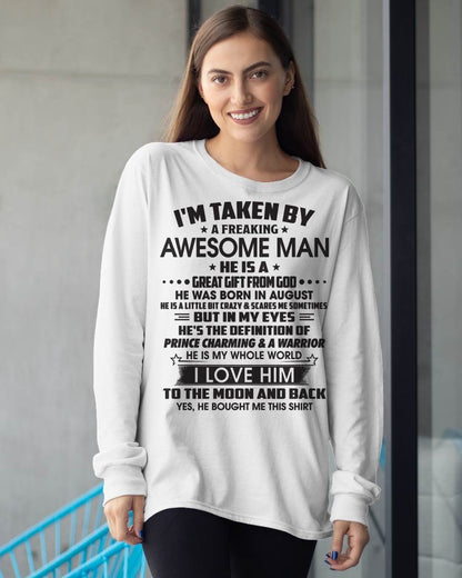 AUGUST - I'M TAKEN BY A FREAKING AWESOME MAN HE IS A GREAT GIFT FROM GOD - FROM HUSBAND - TRNN08 (SKU26T-01234-08)