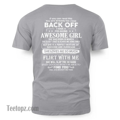 March – Awesome Girlfriend Born In March – Special gift for your Boyfriend – From Wife TRNN03 (SKU06-17-03)