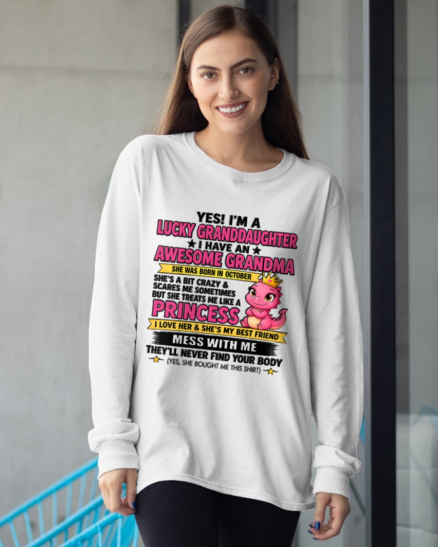 OCTOBER - Yes! I'm a Lucky Granddaughter – Gift For Granddaughter From Grandma – TRNN10 (SKU2608-508-10)
