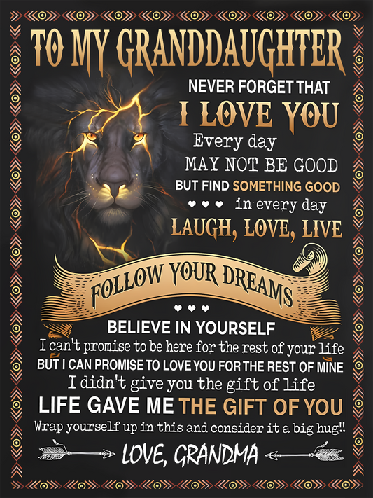 Special Gift For Your Granddaughter Blanket - From Grandma (SKUB09-41)