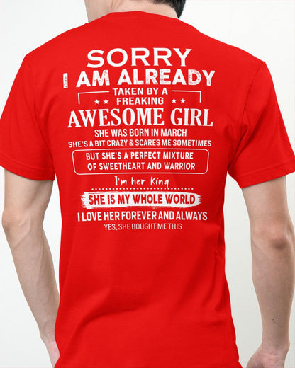 March - Awesome girl - Perfect gift for your boyfriend - (SKU04-86-03) - From Wife TRNN03