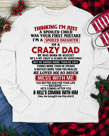 AUGUST - THINKING I'M JUST A SPOILED DAUGHTER OF A CRAZY DAD - FROM DAD - TRNN08 (SKU26T-01223-08)