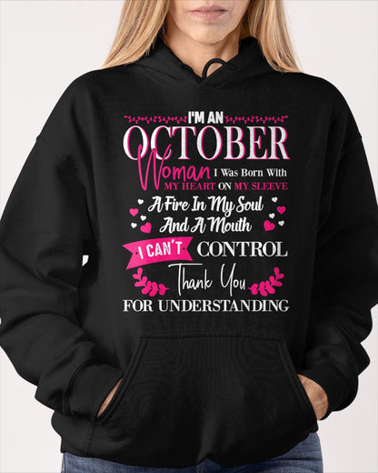 OCTOBER QUEEN – Strong, Passionate & Unapologetically Bold - Birthday T Shirt For Woman - TRNN10 (SKU2602-137-10)