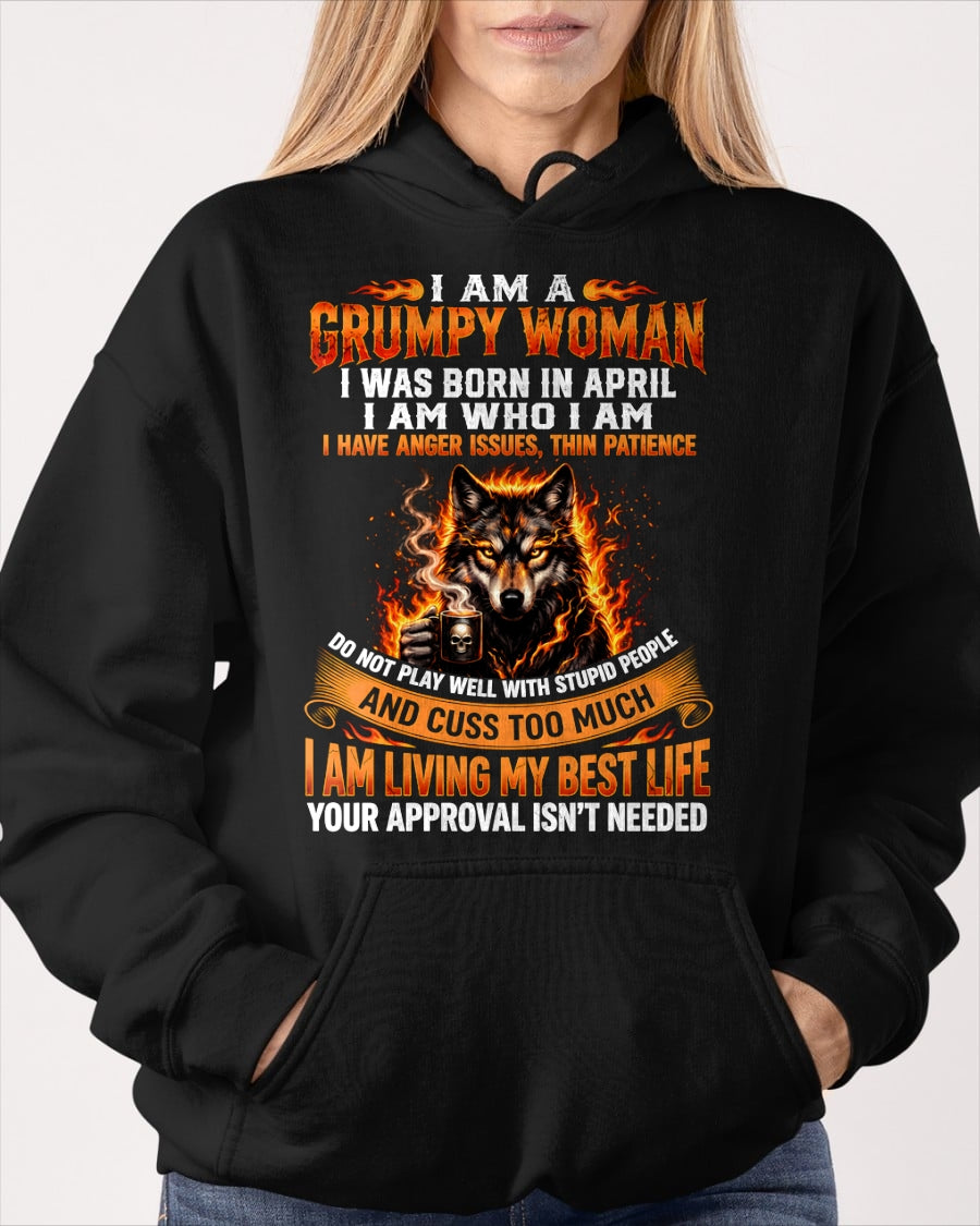 APRIL - I AM WHO I AM - BIRTHDAY T-SHIRT FOR WOMEN - TRNN04 (SKU2607-206-04)
