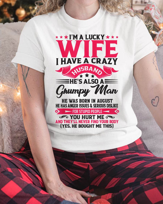 AUGUST - TO MY WIFE - I'M A LUCKY WIFE - GIFT FROM HUSBAND - TRNN08 (SKU10-136-08)