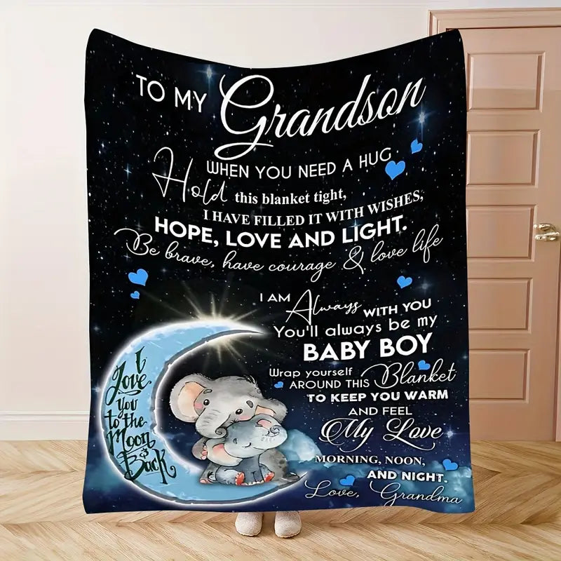 BLANKET FOR GRANDSON FROM GRANDMA – COMFORT & WARMTH GIFT Sherpa Fleece Blanket -FULL
