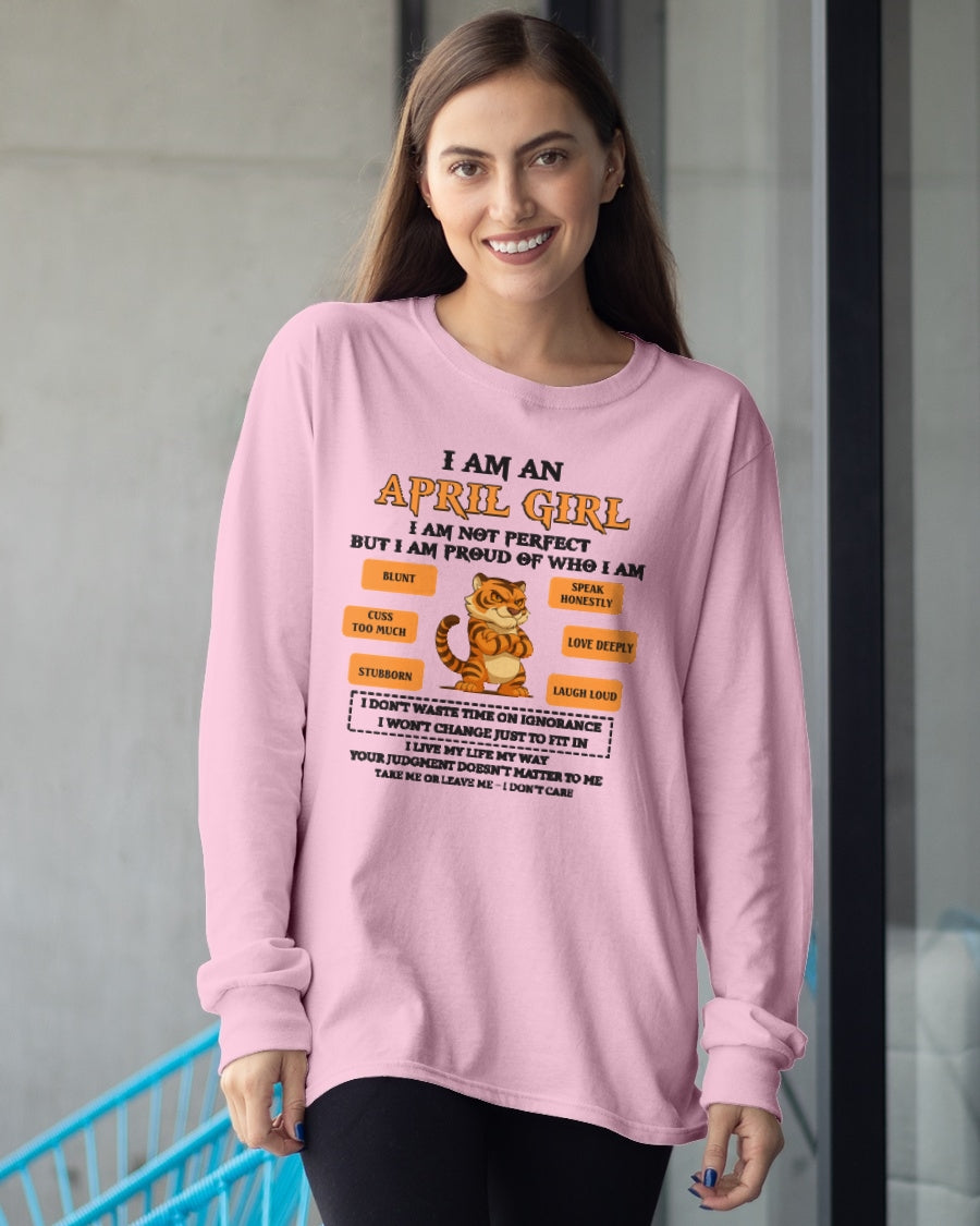 APRIL - I AM A GIRL - BIRTHDAY GIFT T-SHIRT FOR WOMEN - TRNN04 (SKU26T-01-62-04)