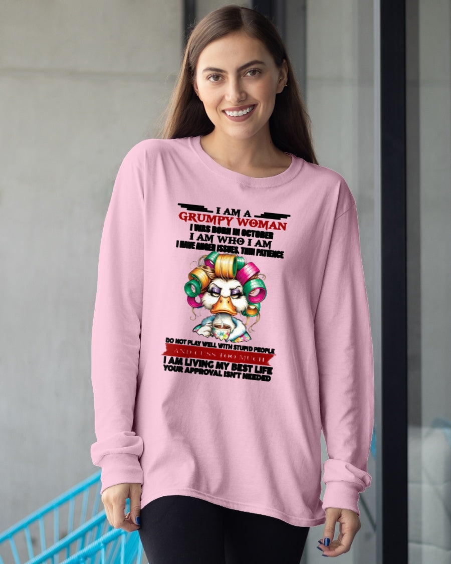 OCTOBER - GRUMPY WOMAN - BIRTHDAY SHIRT FOR WOMEN - TRNN10 (SKU26T-01-22-10)