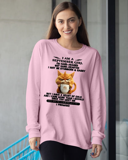 SEPTEMBER - I'M HARD-HEADED NOT HARD-HEARTED - Birthday T Shirt For Woman - TRNN09 (SKU2604-232-09)
