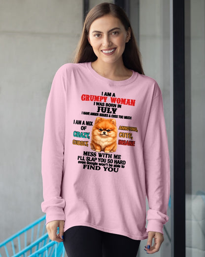 JULY - I AM A GRUMPY WOMAN - Birthday T Shirt For Woman - TRNN07 (SKU2605-229-07)